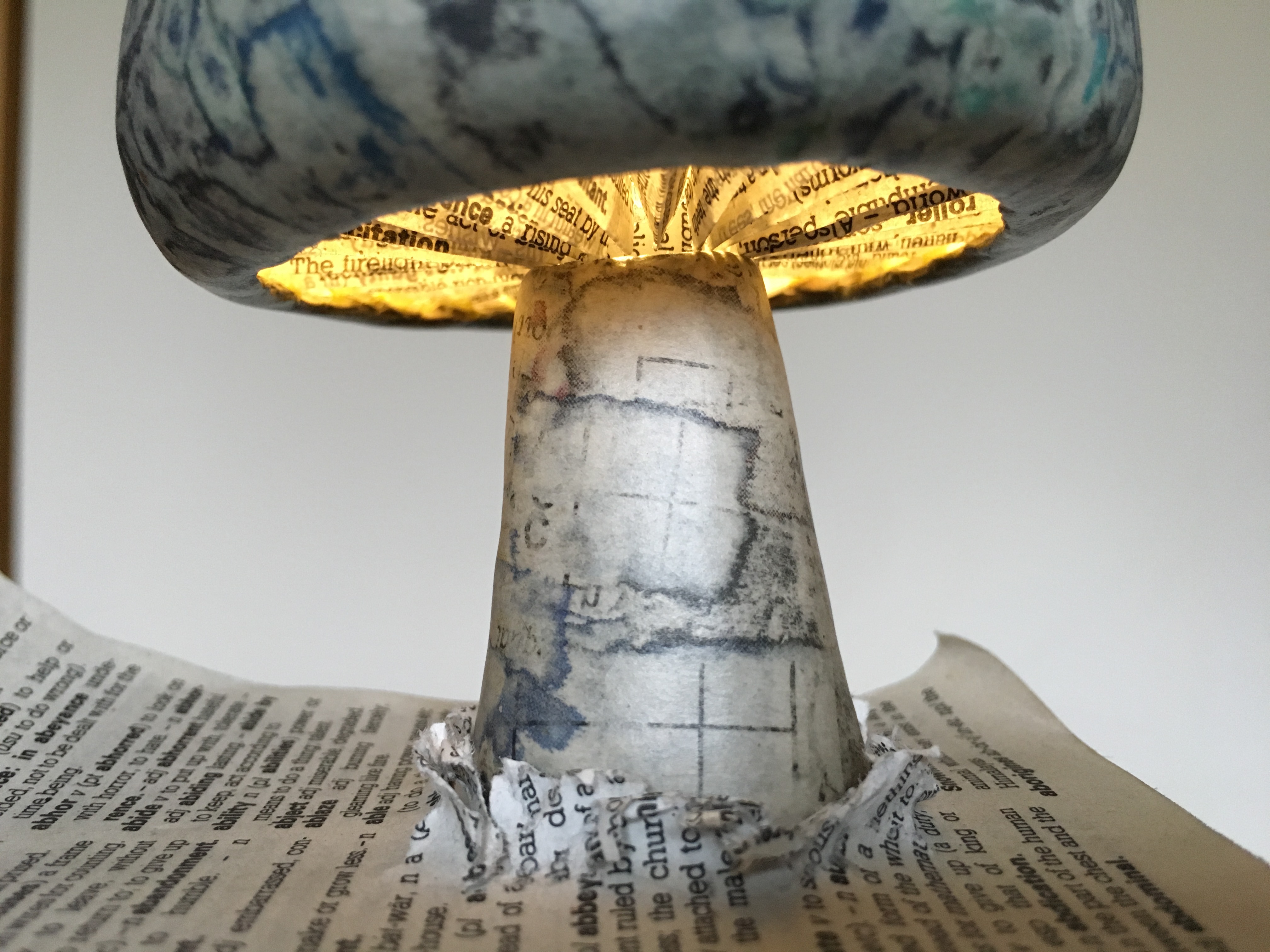 Paper mache on sale mushroom lamp